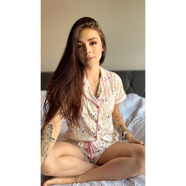 Pijama Americano Gatinhos Brancos