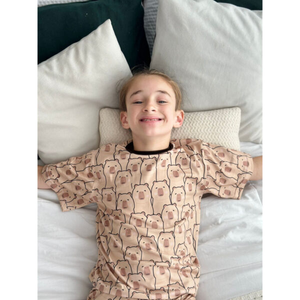 Pijama Infantil Manga Curta Capivara