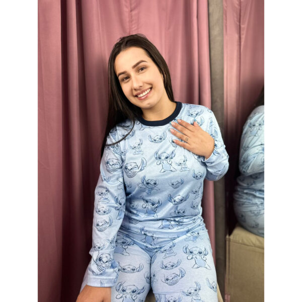 Pijama Manga Longa Stitch