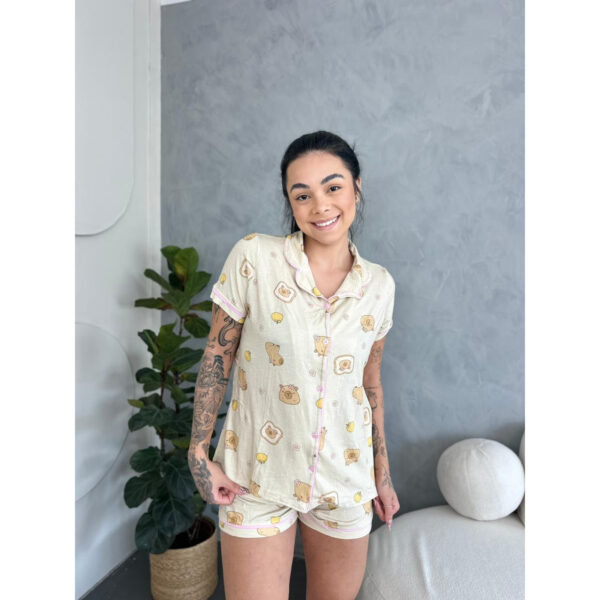 Pijama Americano Curto Capivara