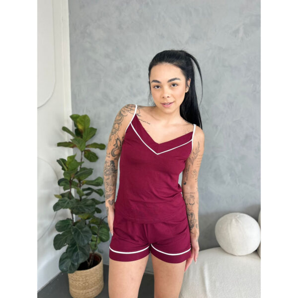 Pijama Alcinha Bordô