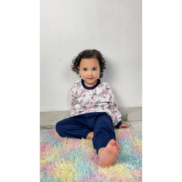 Pijama Manga Longa Infantil Borboletas