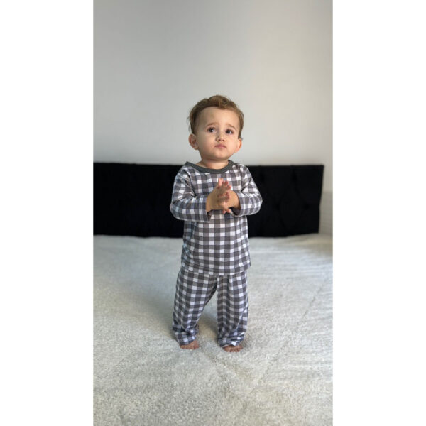 Pijama Manga Longa Infantil Xadrez