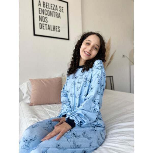 Pijama Manga Longa Infantil Stitch