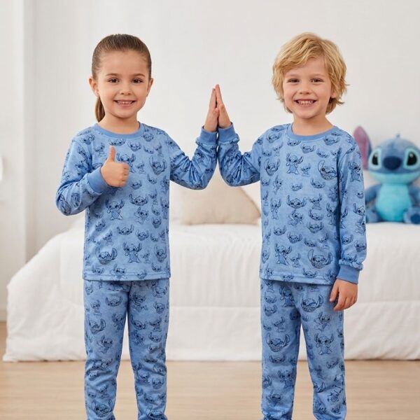 Pijama Manga Longa Infantil Stitch