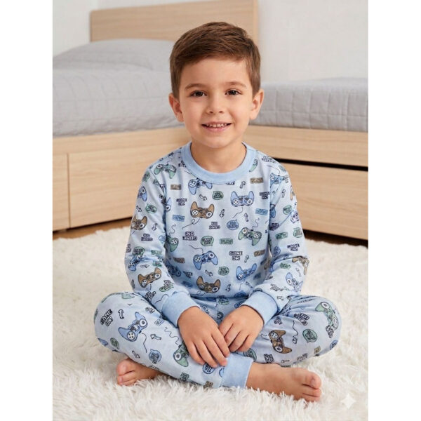 Pijama Manga Longa Infantil Video Game