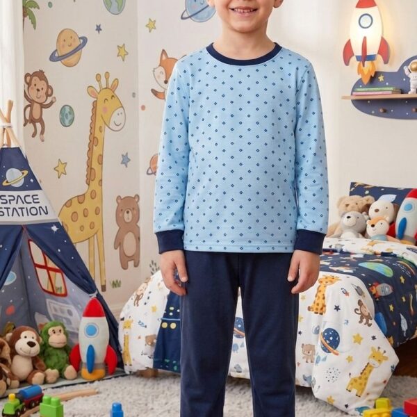 Pijama Manga Longa Azul