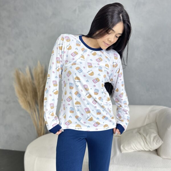 Pijama Manga Longa Croissant
