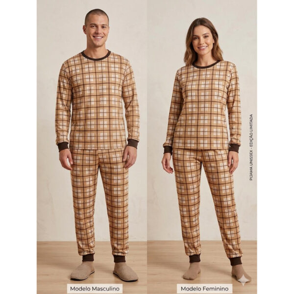 Pijama Manga Longa Xadrez Unissex