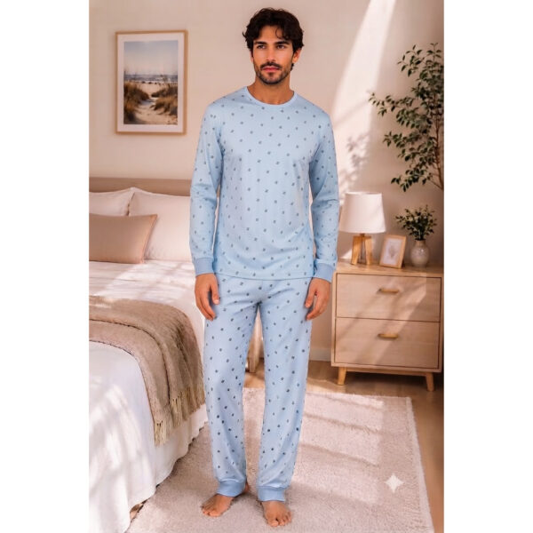Pijama Manga Longa Moletinho Azul
